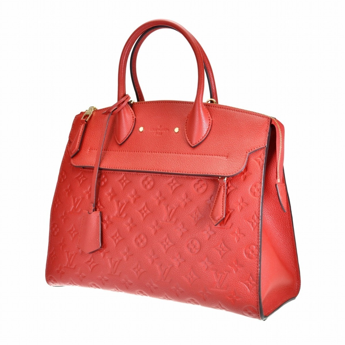 827 極美品 LOUIS VUITTON ルイヴィトン M42949 モノグラム アンプラント ポンヌフGM 2Way ショルダーバッグ 赤 女性 送料無料_画像2