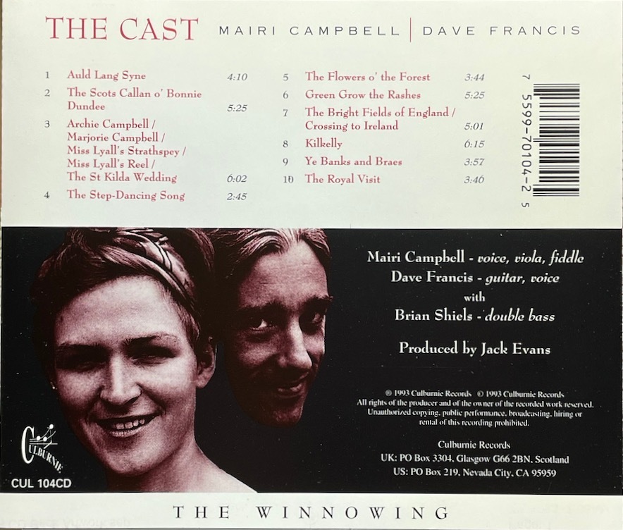 (C9H)☆スコティッシュフォーク/ザ・キャスト/The Cast/The Winnowing/David Francis,Mairi Campbell☆_画像2