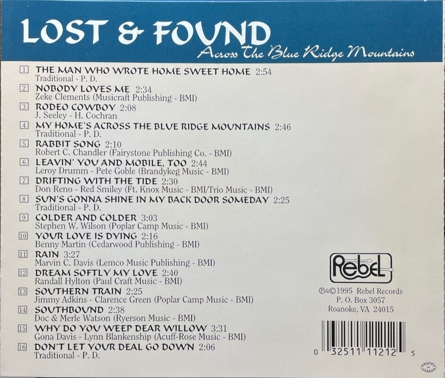 (C13H)☆ブルーグラスレア盤/Lost & Found/Across The Blue Ridge Mountains/The Lost And Found☆_画像2
