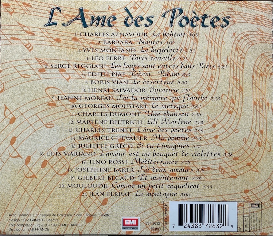 (C16H)☆シャンソンコンピ/L'Ame Des Poetes-L'Essentiel De La Chanson Francaise☆_画像2
