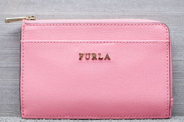 未使用 フルラ フラグメントケース ピンク レザー コインケース パスケース FURLA_画像2