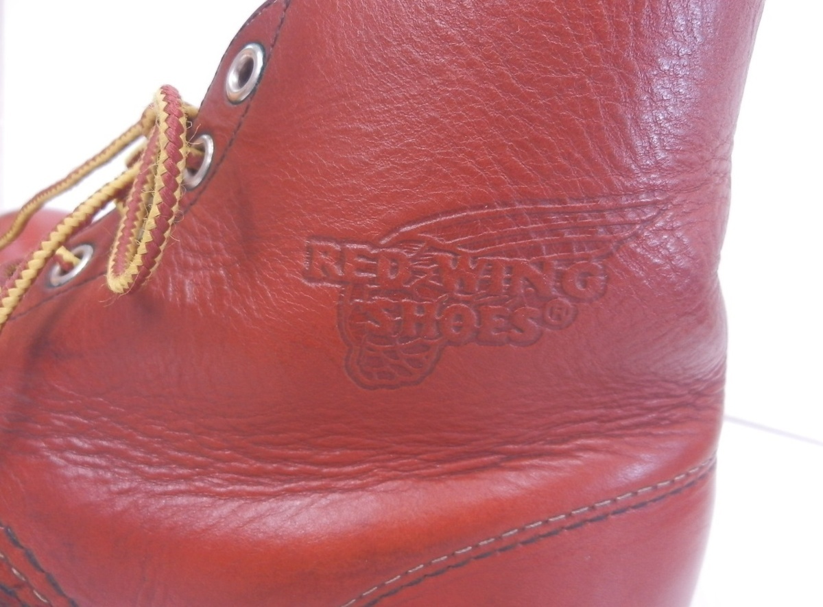 RED WING 8166 Classic Work boots red feather embroidery tag leather Brown tea 24.5cm.T.