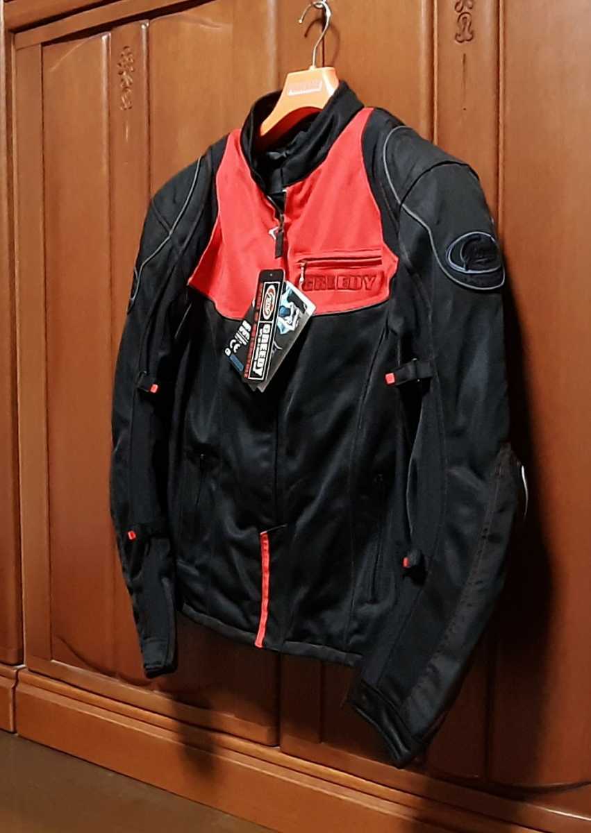 新品 サイズ3L GREEDYグリーディー メッシュスポーツジャケット カラーBLACK/RED 定価27500円 防風インナー付きの画像2