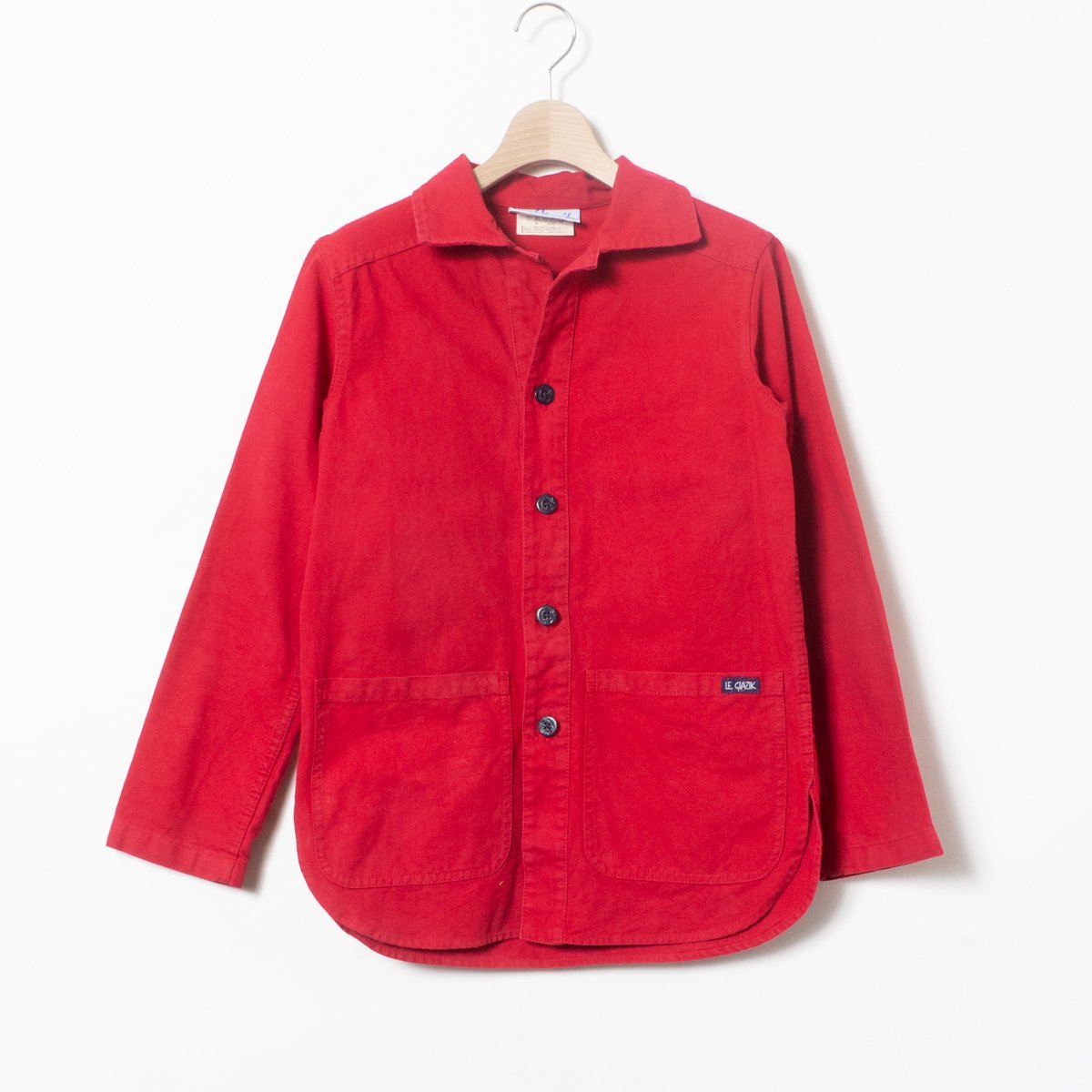 Le Glazik ルグラジック デニム ジャケット アウター 羽織り 上着 綿100％ コットン レッド 赤 カジュアル 春_画像1