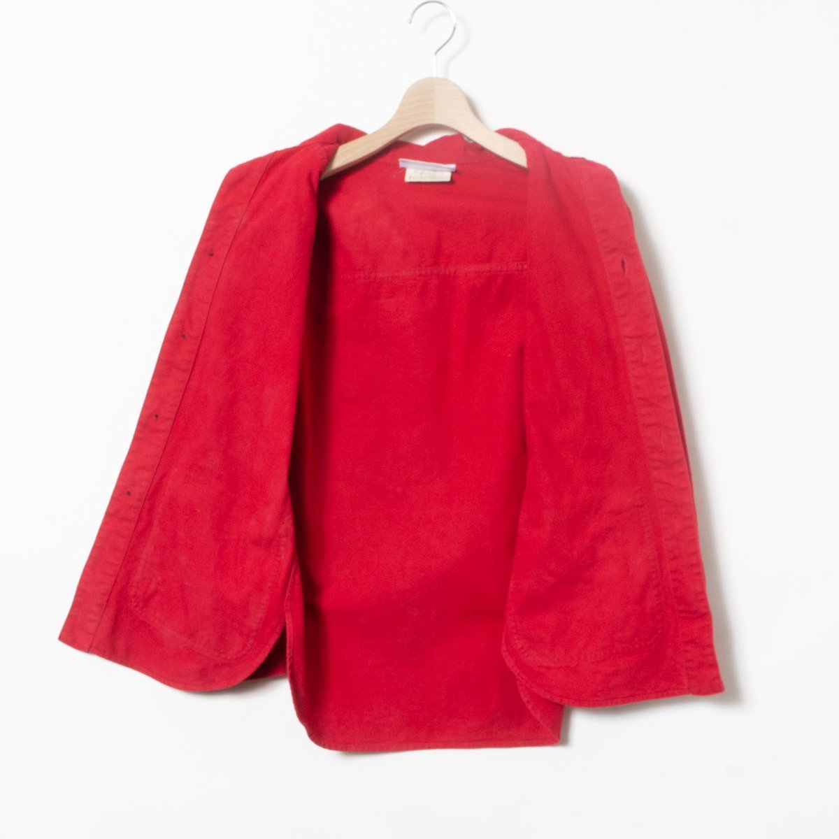 Le Glazik ルグラジック デニム ジャケット アウター 羽織り 上着 綿100％ コットン レッド 赤 カジュアル 春_画像3