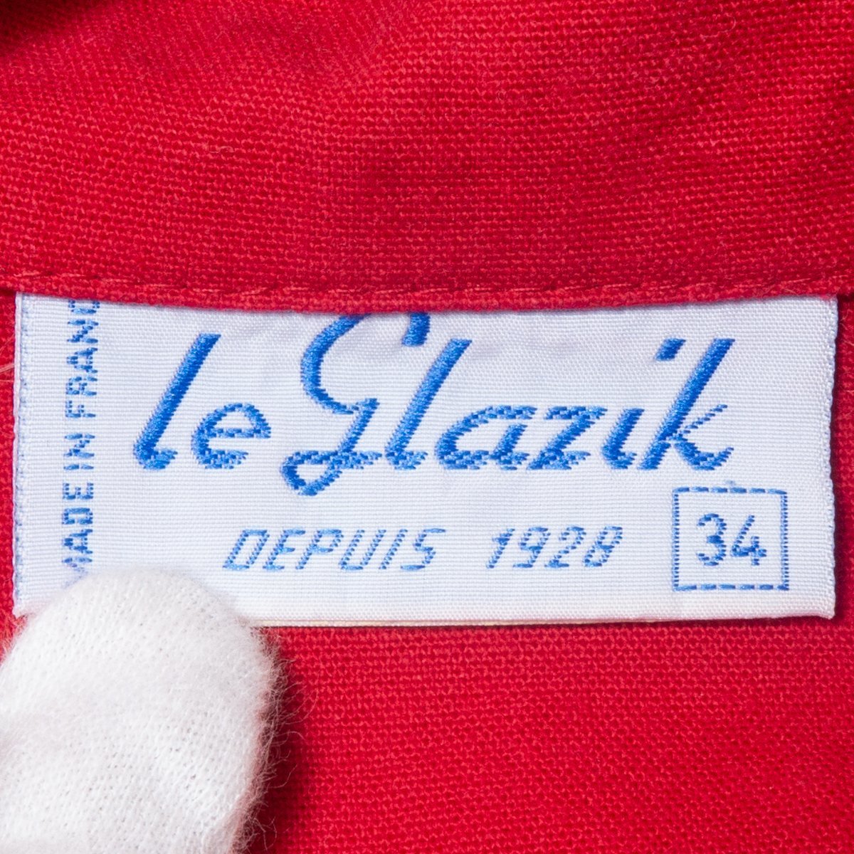 Le Glazik ルグラジック デニム ジャケット アウター 羽織り 上着 綿100％ コットン レッド 赤 カジュアル 春_画像2