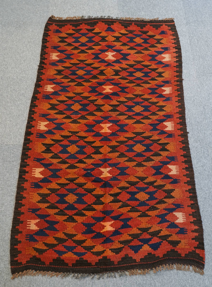 アフガニスタン マイマナキリム180×97cm 手織り絨毯 stn:438 