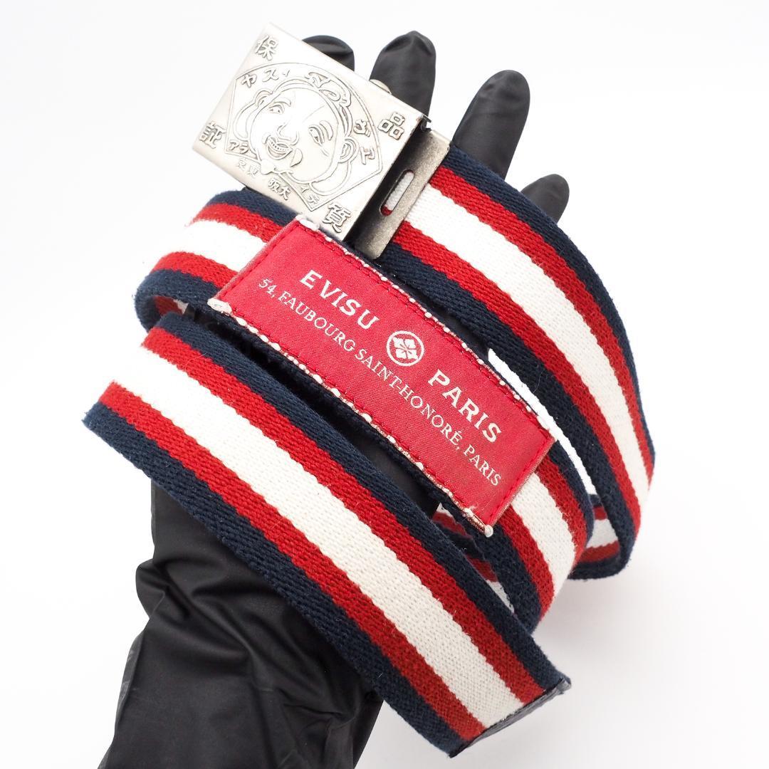 希少品 Evisu Paris vintage belt エビスベルト カーキ 希少》EVISU PARIS ベルト シルバー ガチャベルト フリー