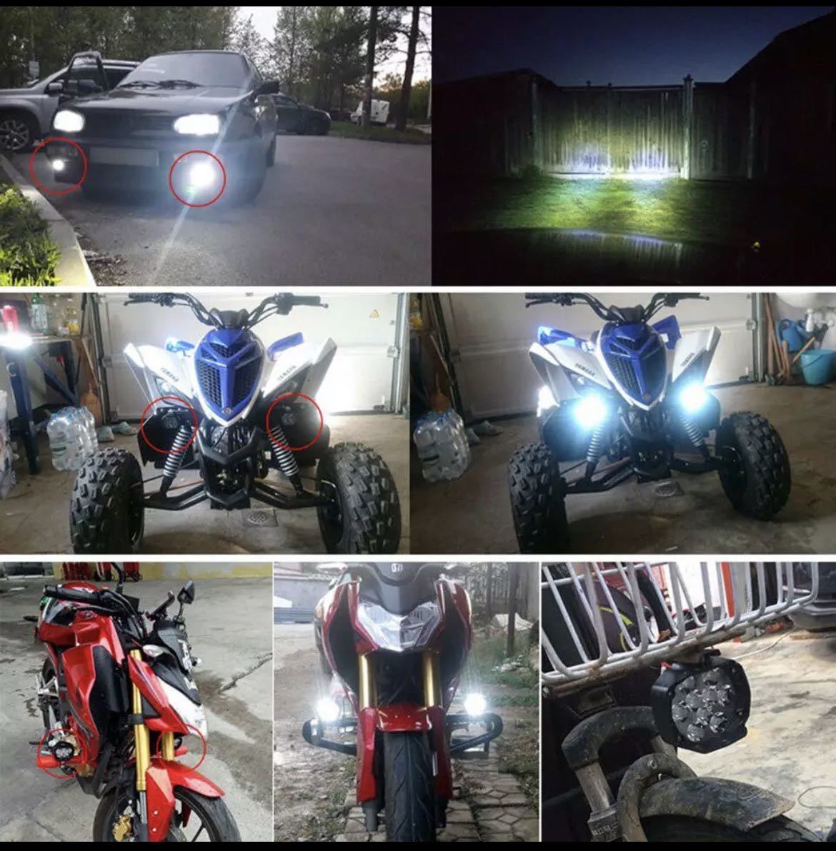 ☆新品☆ オートバイ 8 ワット LED ヘッドライト バイクスクーター ランプ フォグ ランニングライト_画像4