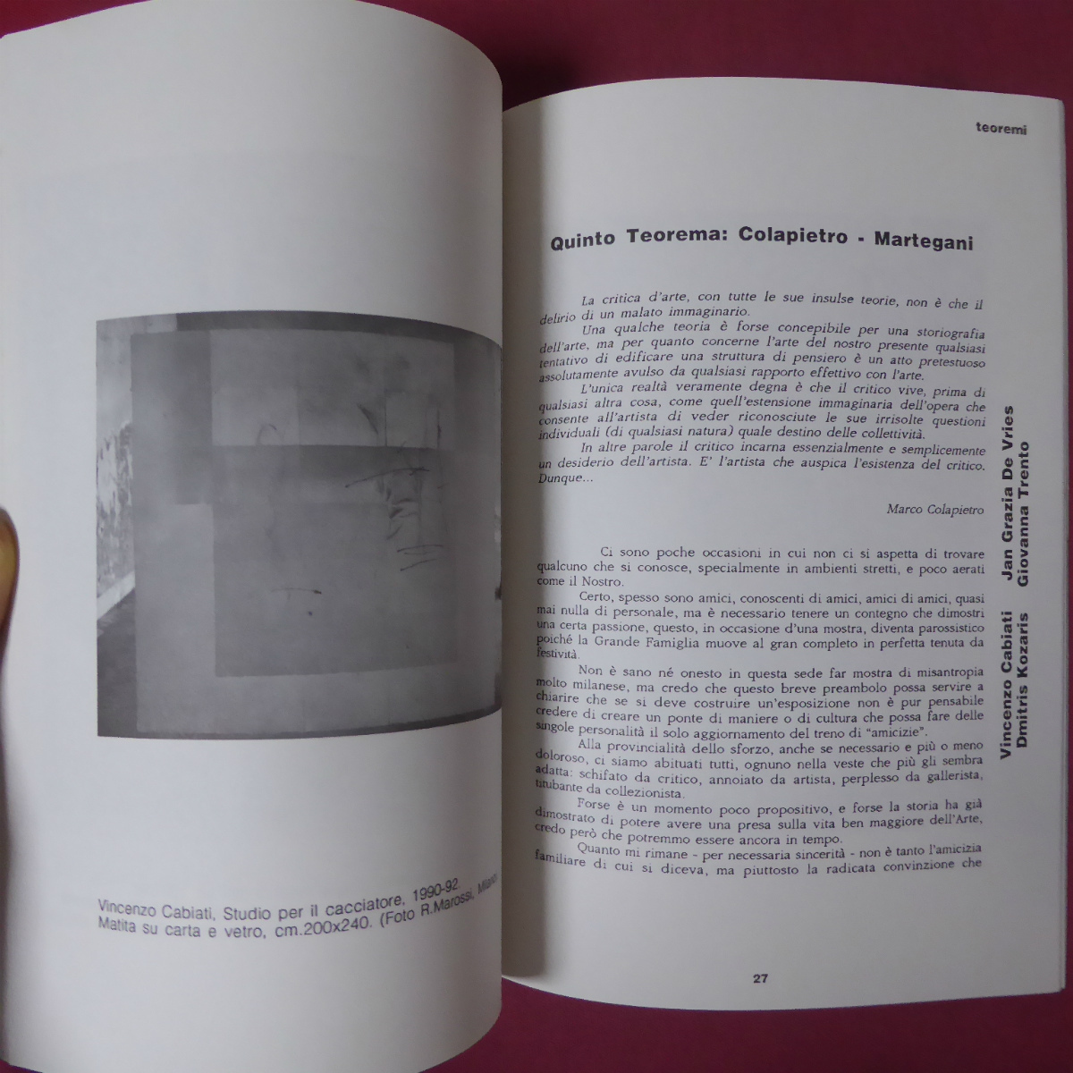 a7/洋書図録【TEOREMI：定理/1992年・Galleria Marco Rossi Lecce】Piero Mottola/Daniela Cignini/Dimitris Kozaris_画像8