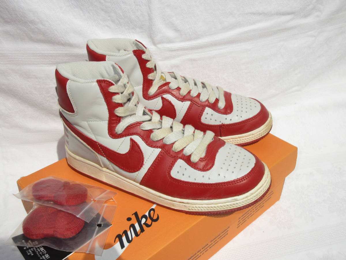 美品 送料無料 2008年 限定 ナイキ NIKE TERMINATOR HIGH VNTG US7.5 25.5cm 318677-061 ヴィンテージ ターミネーター 赤×灰red×grayの画像3