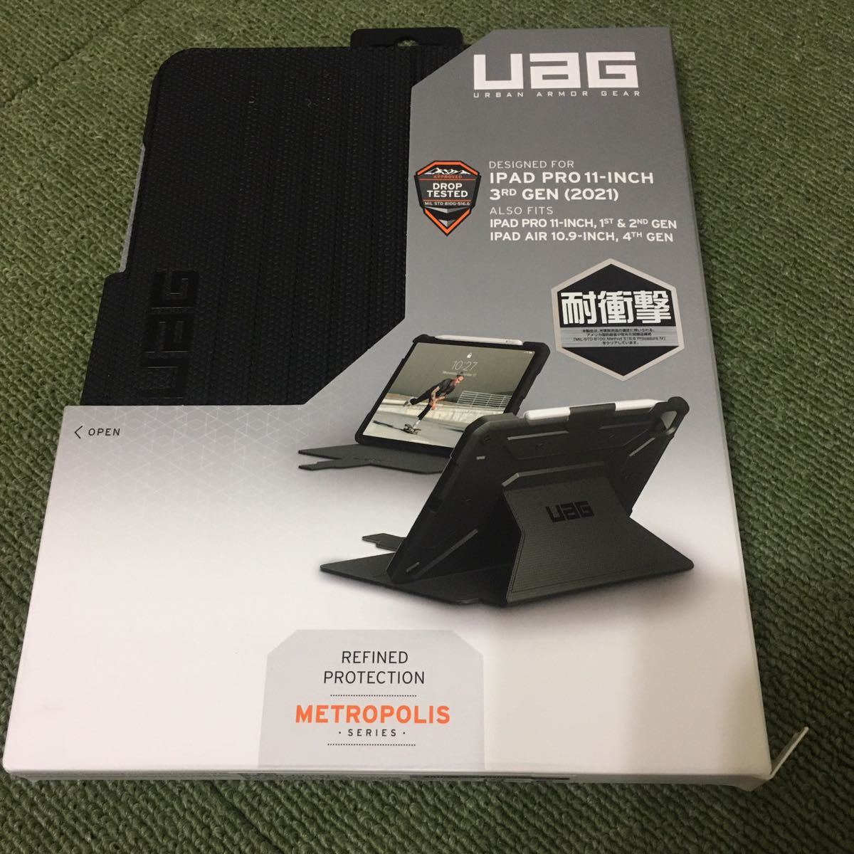 URBAN ARMOR GEAR iPad Pro 11(第1-3世代/2018・2020・2021)/ iPad Air 10.9(第4世代/2020)用 METROPOLIS(手帳型) 耐衝撃ケース ブラック_画像2