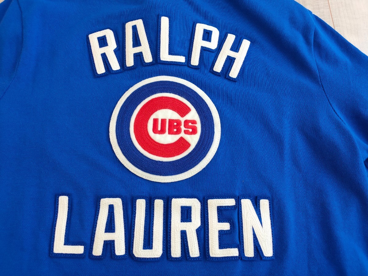 L 新品 ラルフローレン × MLB ポロシャツ CUBS カブス 青 半袖 
