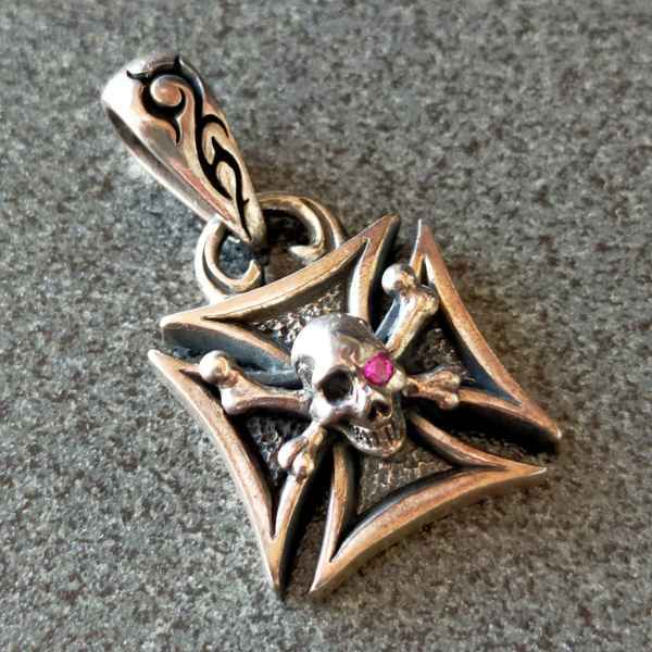 アトリエ　シマ　Maltese Cross Pendant 　Color eye　TOP　トップ　SV　　中古　美品_画像1