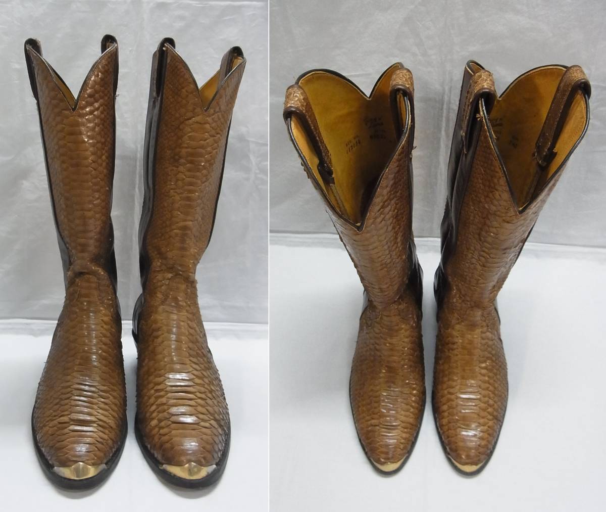 [B tea ] Vintage *Tony Lama Tony Lama python western boots *7 1/2 D*. Sune -k snake leather western boots *USED 100