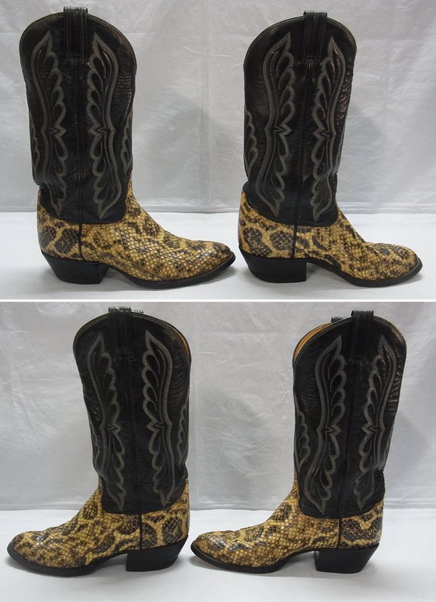  Vintage *Tony Lama Tony Lama python western boots *7 1/2 E*. Sune -kni type snake leather western boots *USED 100