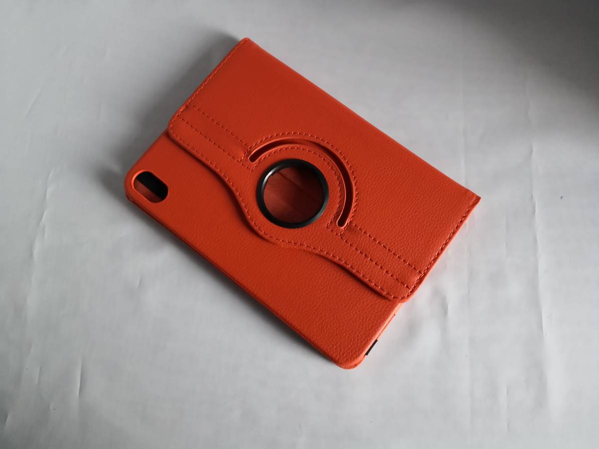 iPad mini6 オレンジ 360度回転機能付 レザー ケース _画像6