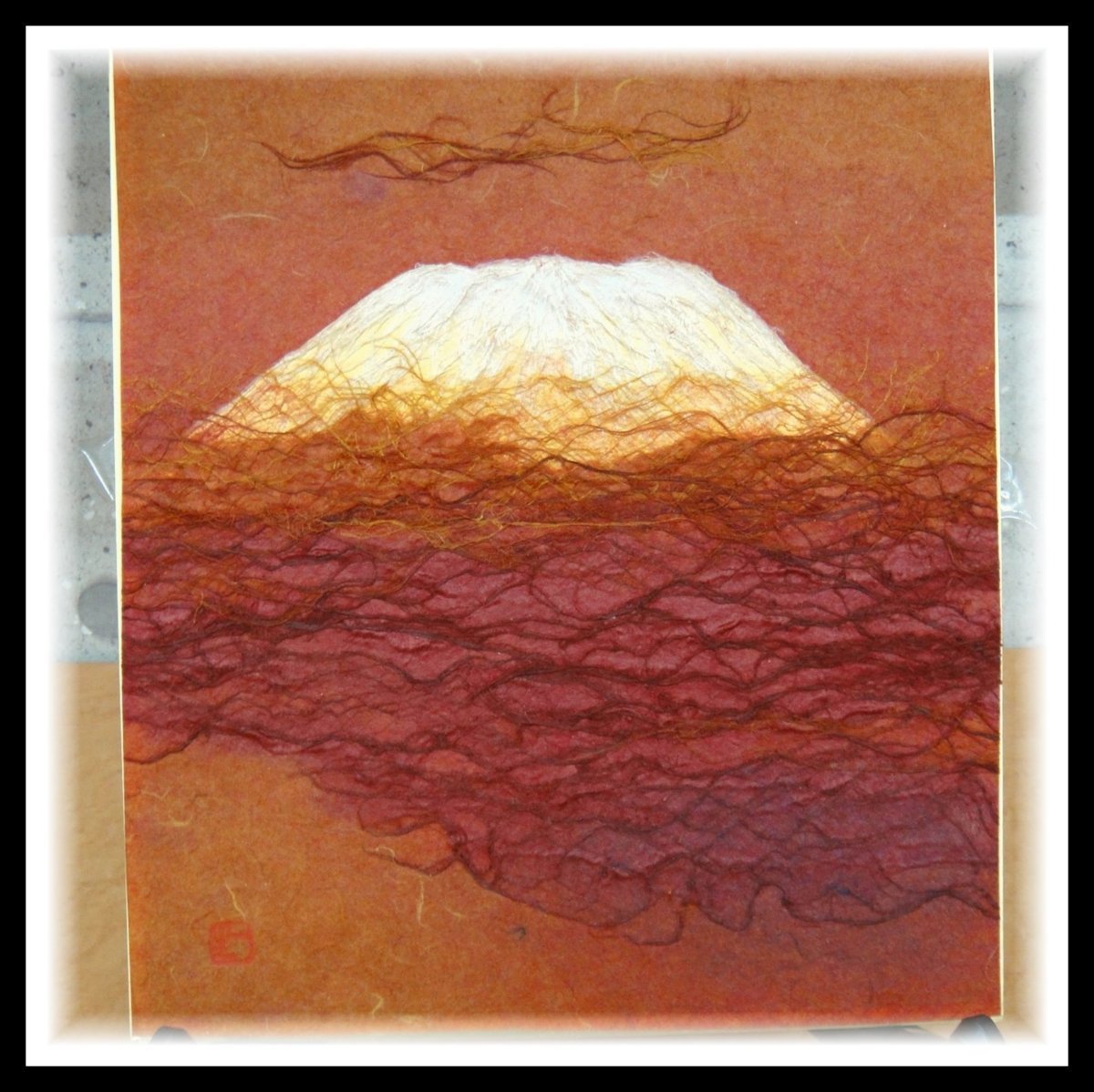 3C262TS [ genuine article guarantee ] mountain inside one raw work [..] small .(...) peace paper craft red Fuji Mt Fuji pasting .. frame attaching 