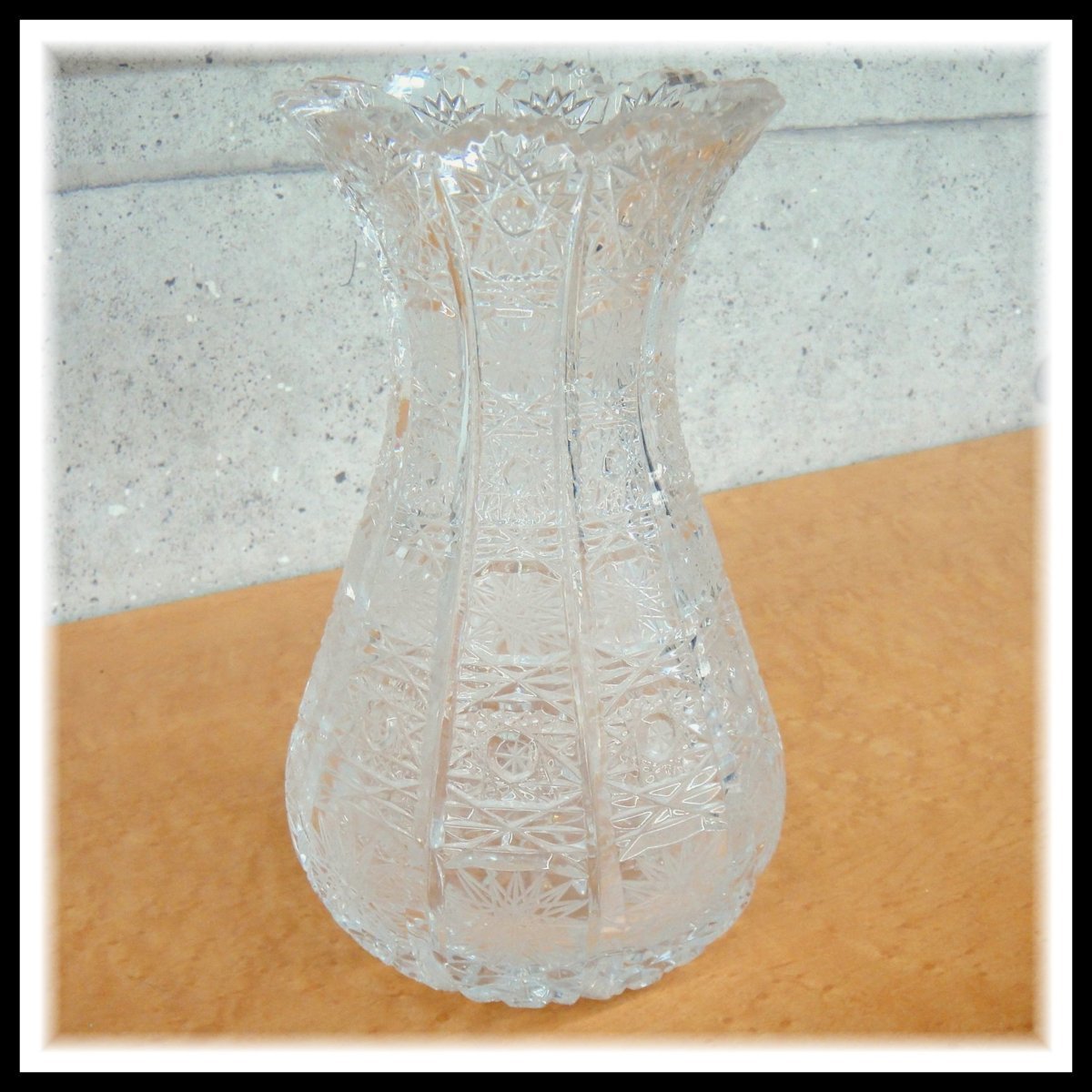 33481T ボヘミア ハンドカット クリスタル 花器 花瓶 フラワーベース ひょうたん型 φ12.5×H21cm 口径10.8cm BOHEMIA