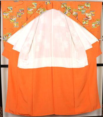 [ free shipping ] small long-sleeved kimono * silk *..ki23389