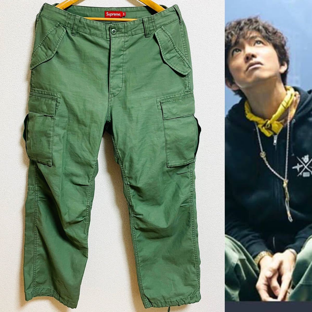 Supreme Cargo Pant Olive W34 L 21ss 2021年 オリーブ カーキ 緑 カーゴパンツ BDU 6ポケット 木村拓哉着 キムタク着_画像1