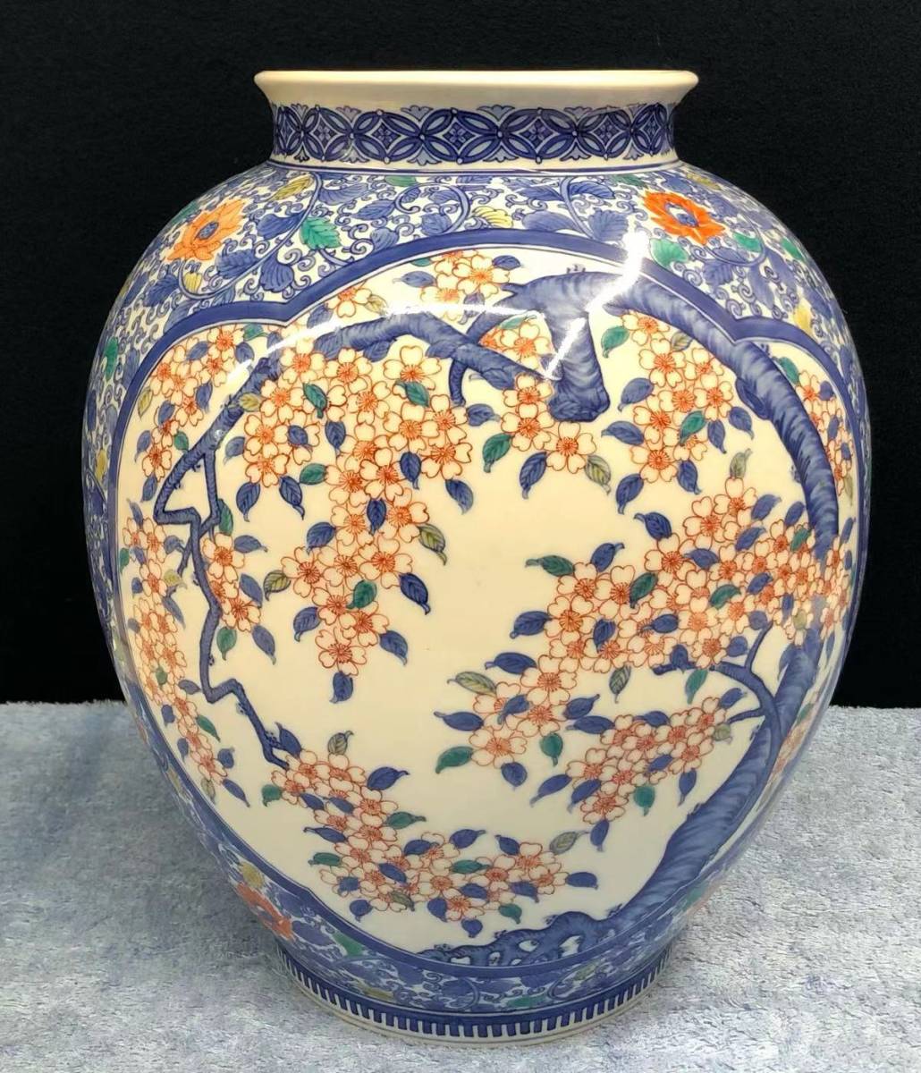 売れ筋クリアランス 鍋島焼 手がき 泰仙作 花瓶 花瓶