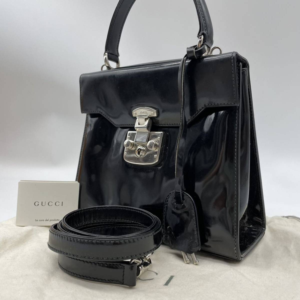 1円【美品・希少】GUCCI オールドグッチ 2way ケリー型 ハンドバッグ