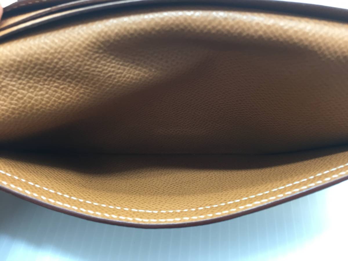 □ HERMES エルメス ベアン デュプリ 三つ折り 長財布 茶系 ライト