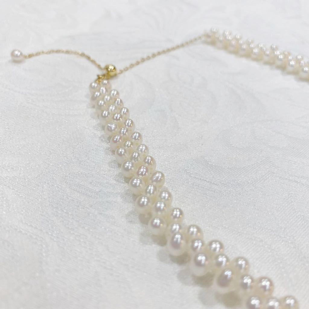 綺麗!本真珠三連天然パールネックレス本真珠ネックレス jewelry Pearl