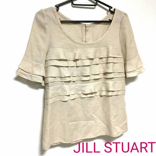  стандартный JILL STUART оборка cut and sewn рубашка блуза бежевый Jill Stuart S бесплатная доставка 