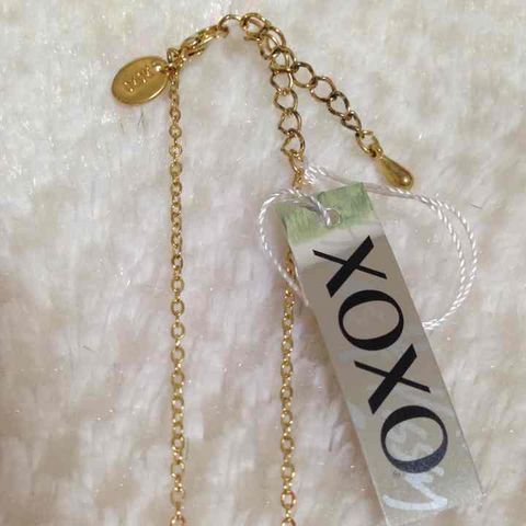  new goods * regular price 1480 jpy *XOXO Kiss Kiss * ring pave zirconia necklace Gold color 
