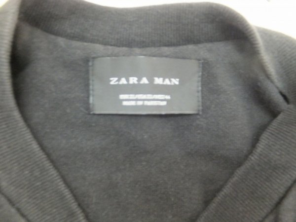 ZARA MAN ザラマン メンズ ジップ スウェット ジャケット 大きいサイズ XL 黒_画像2