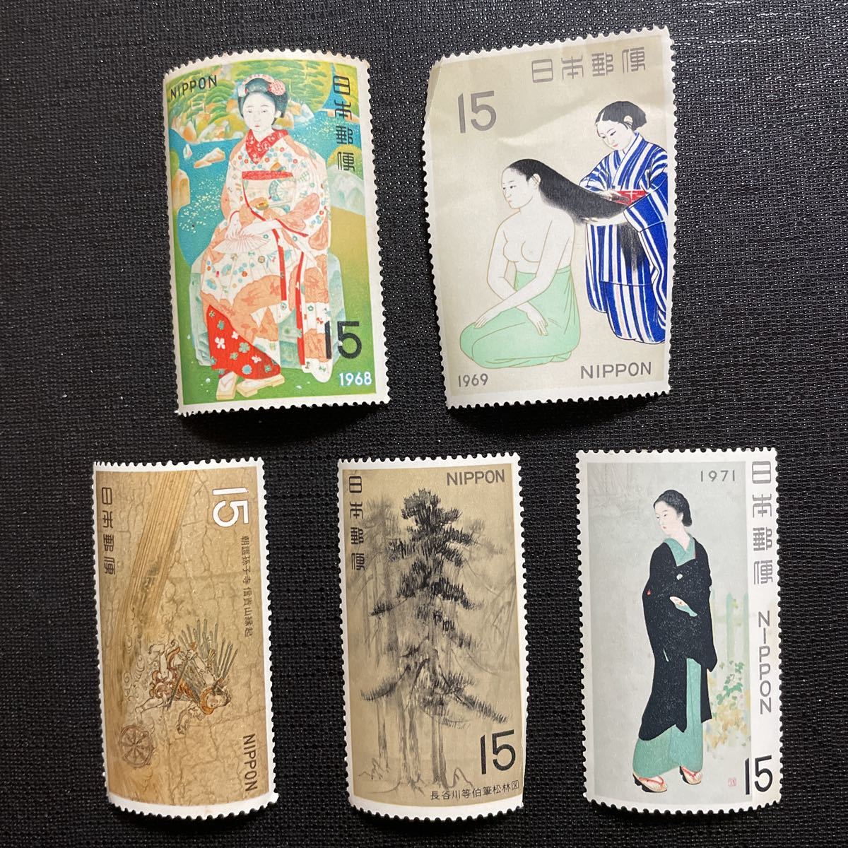 未使用 切手 15円 5種類 日本郵政 Nippon 記念切手 コレクション コレクター シリーズ 5年保証
