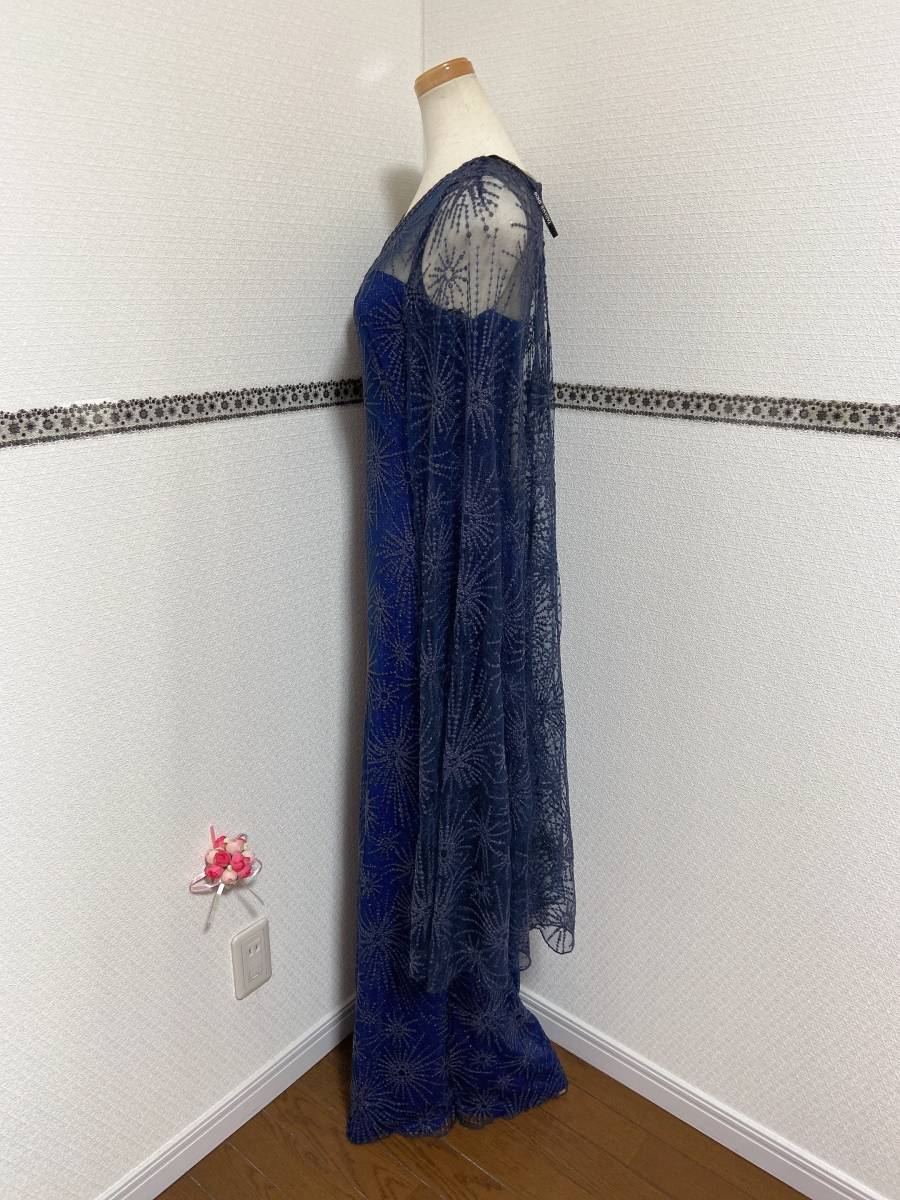  new goods 2/9 Tadashi Shojitadasi show ji navy One-piece long dress total re- scape NC24552NT