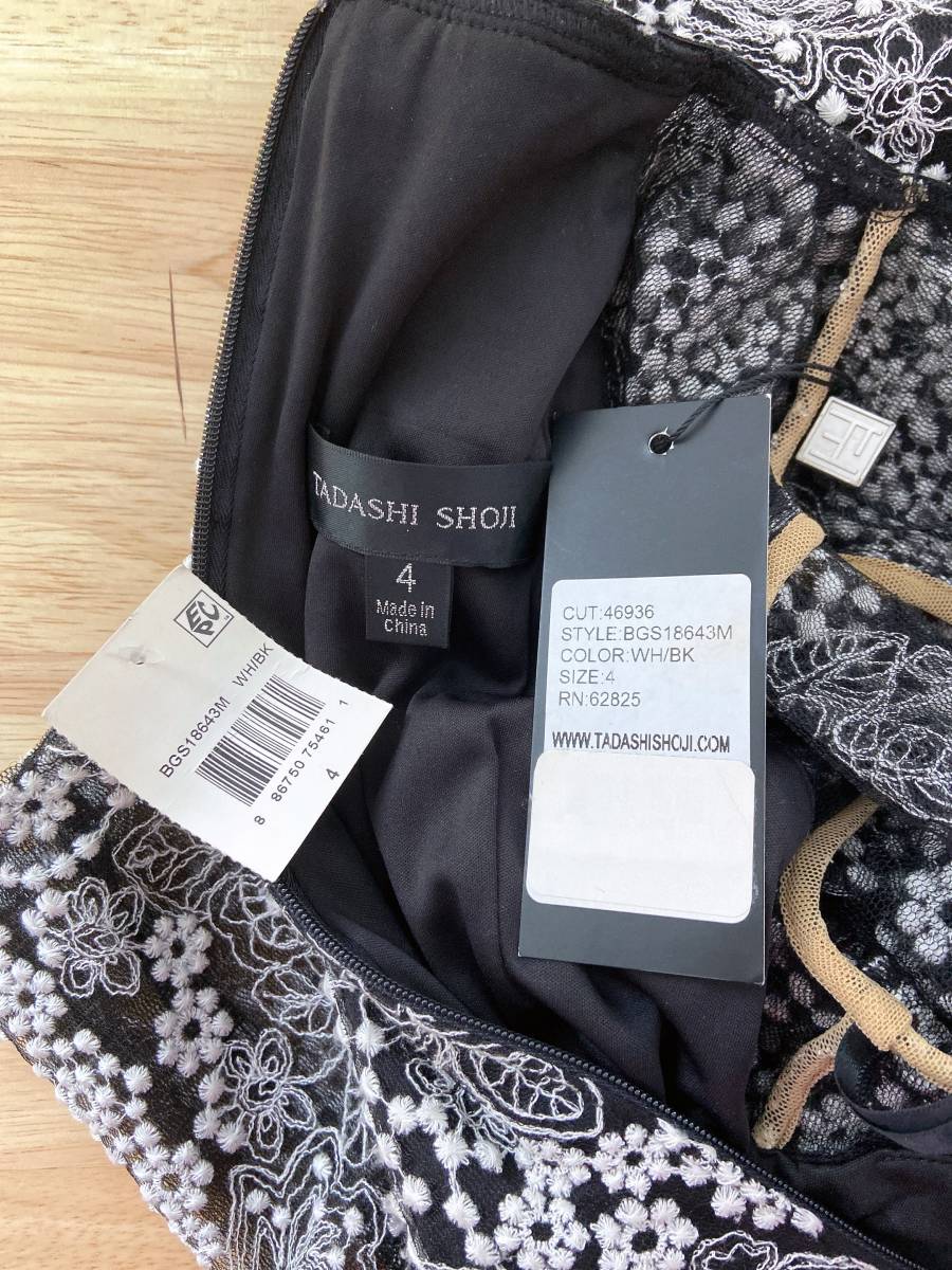 新品 4/9~11 Tadashi Shoji タダシショージ ブラック/ホワイト 新品 4/9~11 Tadashi Shoji タダシショージ ブラック/ホワイト