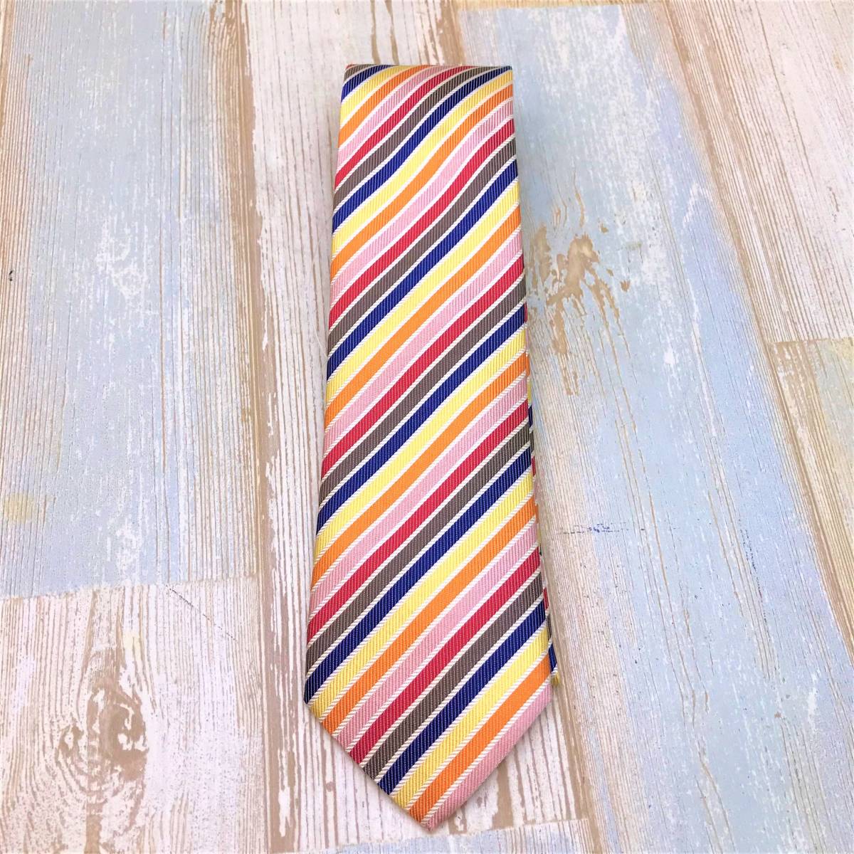  new goods * ARMANI COLLEZIONI Armani koretso-ni* necktie Rainbow stripe series * Italy made silk made multicolor 
