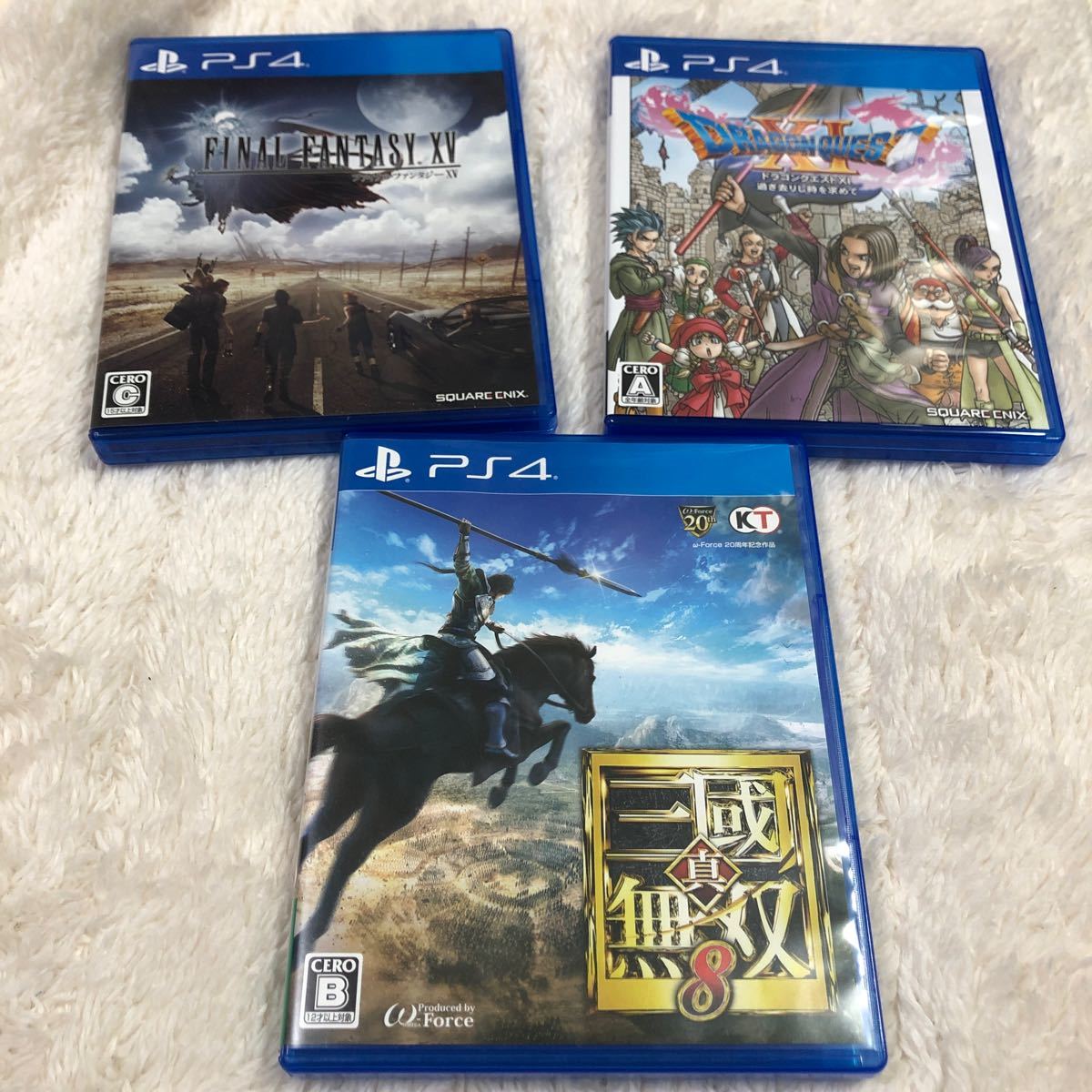 【PS4】 ソフト3セット　真・三国無双8  ドラゴンクエストXI  ファイナルファンタジーXV