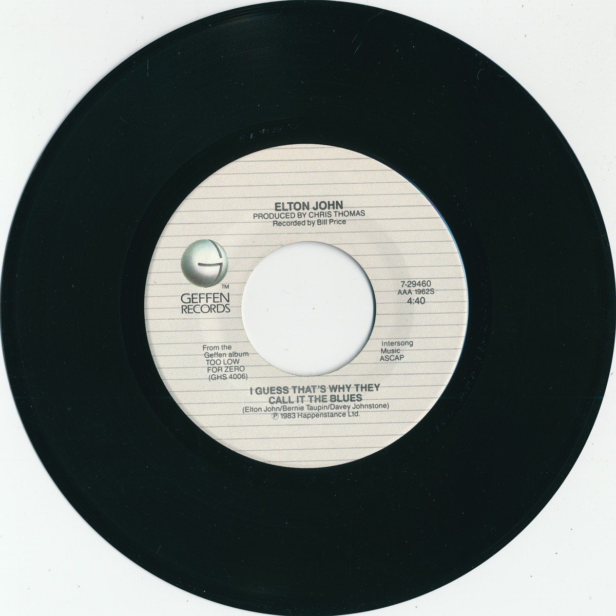 ELTON JOHN - I GUESS THAT'S WHY THEY CALL IT THE BLUES /US盤/中古7インチ!! 商品管理番号：3323_画像3