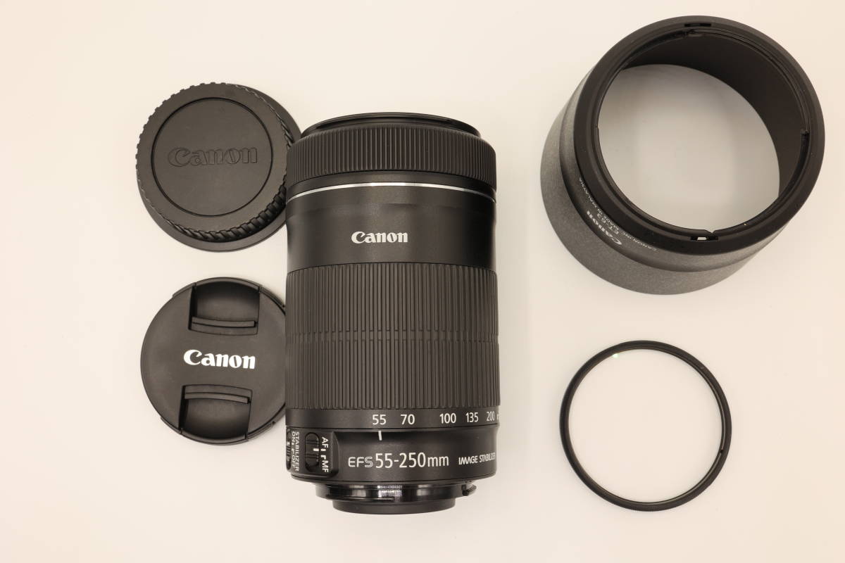 Canon 望遠ズームレンズ EF-S 55-250mm f/4-5.6 IS STM ＋ レンズ