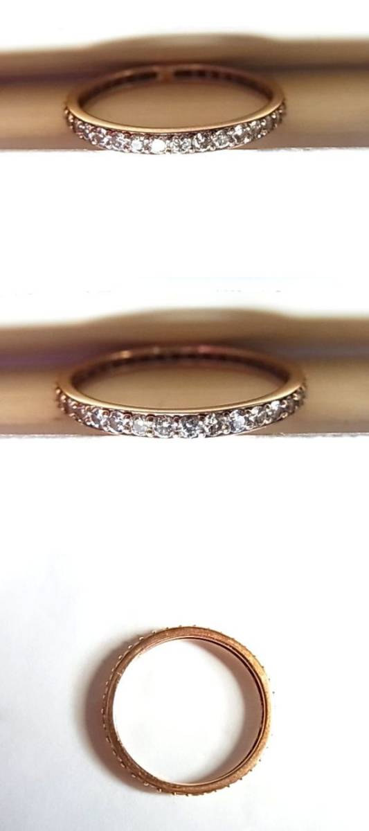  beautiful goods diamond k18 gold Eternity ring ring 18 number 0.55ct diamond pink gold PG men's man lady's woman 