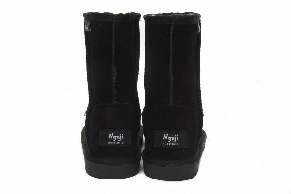  mouton boots lady's boots original leather sheepskin short boots is ikatto leather boots 5825 cow leather . fur entering black W5 22cm