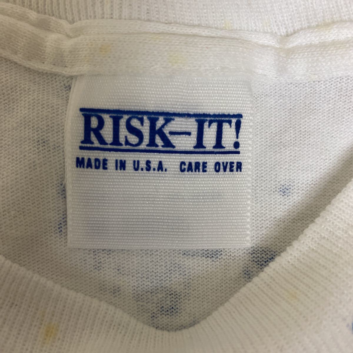 USA製 RISK-IT 総柄 プリント Tシャツ 半袖 M 古着_画像3