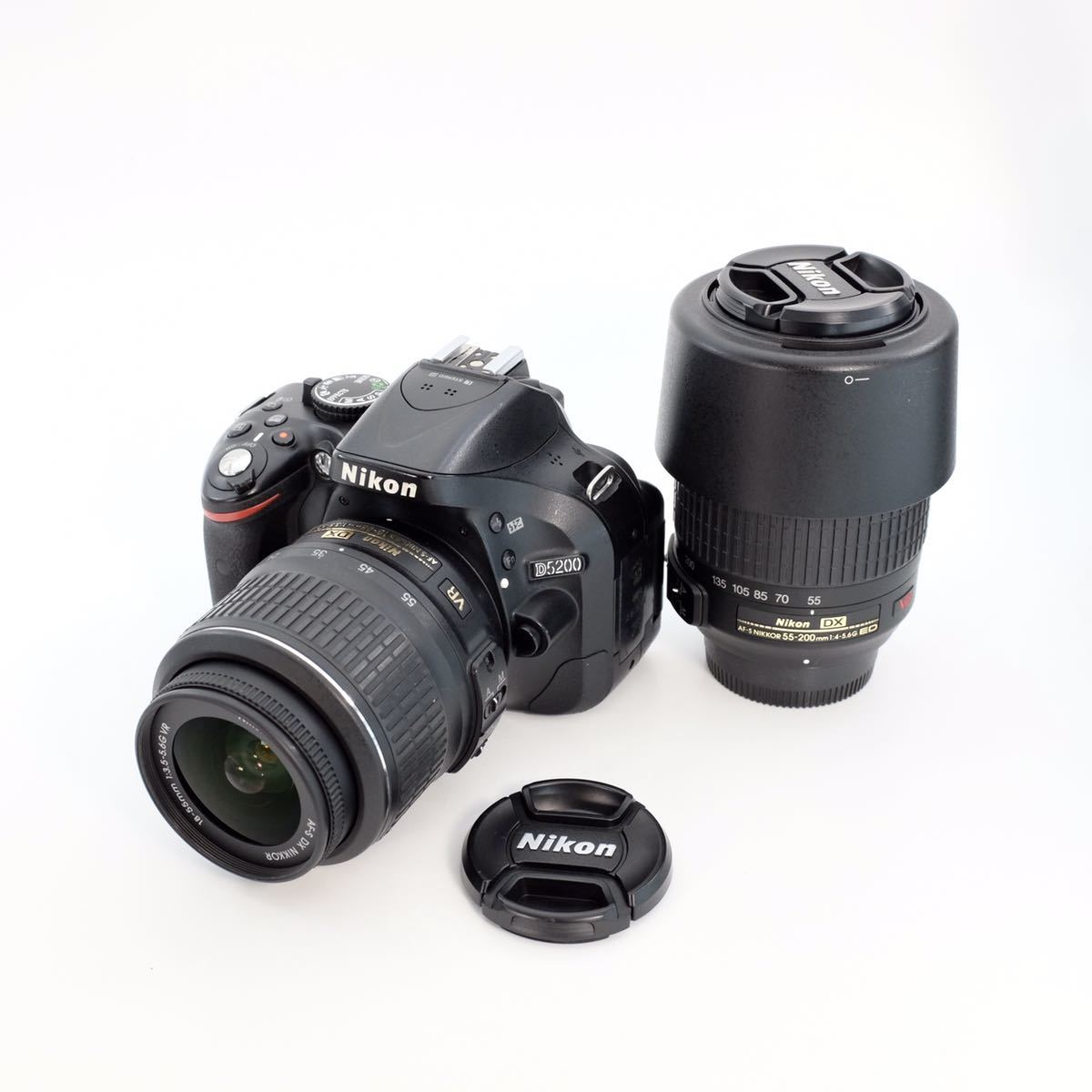 日本未入荷 18-55mm AF-S + D5200 ニコン Nikon 、AF-S レンズセット デジタル一眼レフカメラ 55-200mm ニコン