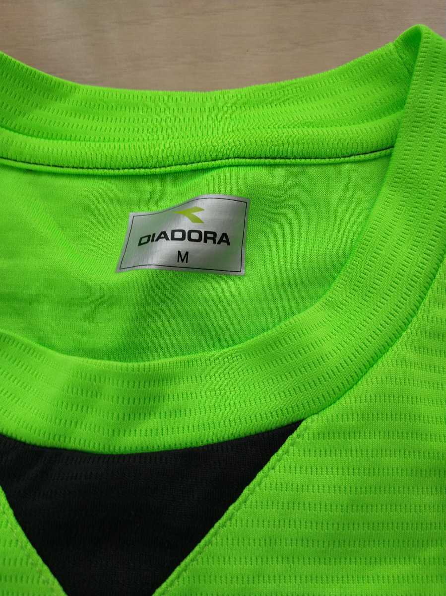 ★ Diadora D-Fas Five a Side Tシャツ フットサル 蛍光 黄緑色 緑 3 背番号3 服 送料無料