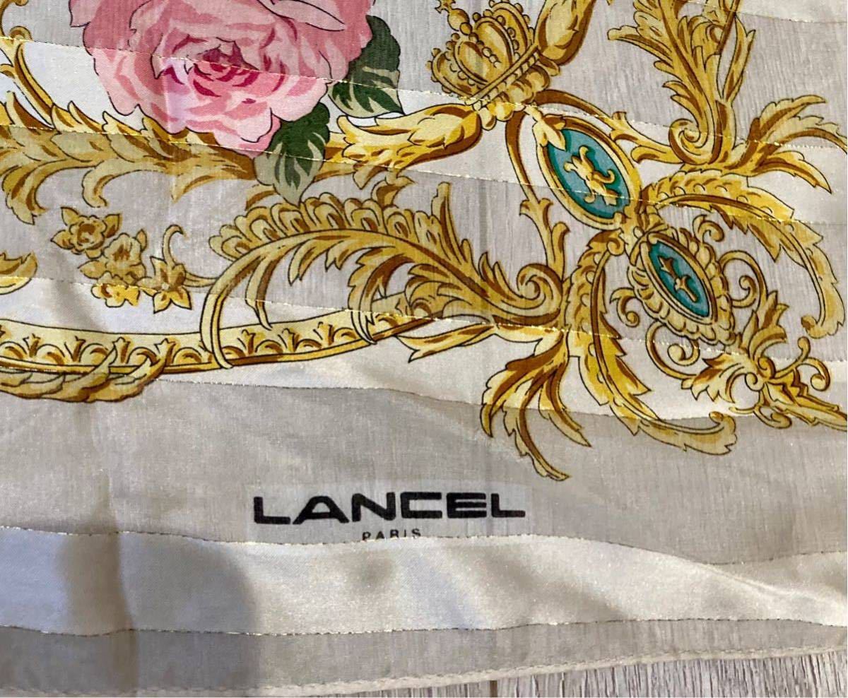 ランセル　LANCEL シルクスカーフ 90×90 大判スカーフ　花柄【まとめ買いちょっと割】G