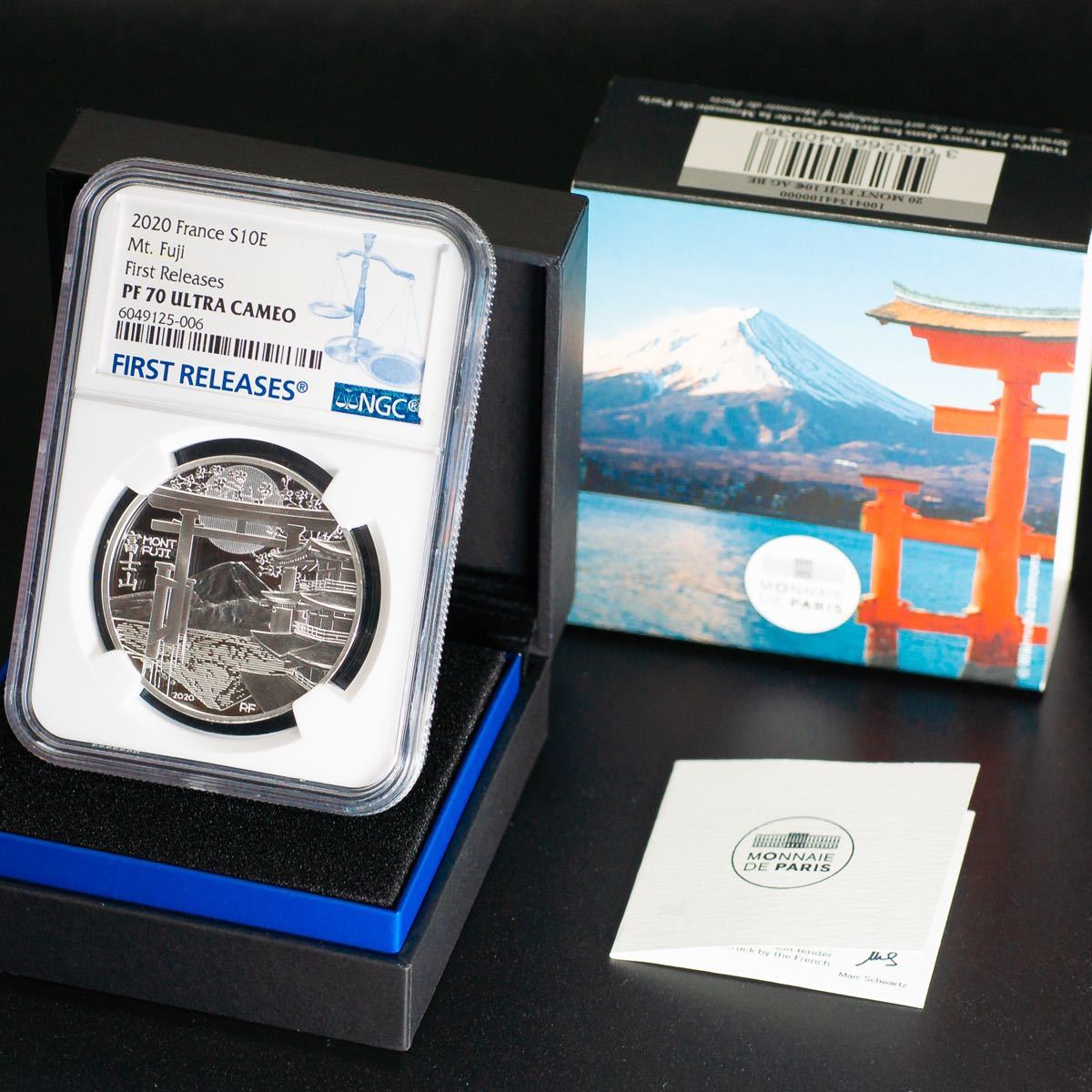 NGC社最高鑑定☆2020年フランス10ユーロ銀貨☆世界遺産シリーズ 富士山