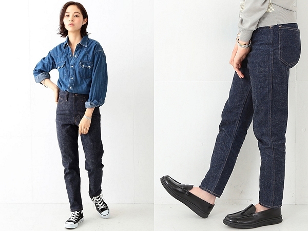 orslow × BEAMS BOY ビームスボーイ別注 オアスロウ PEN SLIM リーバイス606型 ハイウエスト テーパード デニムパンツ 0/XS インディゴ