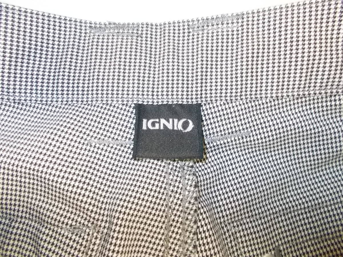 a607◆IGNIO メンズ ゴルフ スラックス◆サイズ79 1G-1P1003-NK イグニオ 千鳥格子柄 パンツ ジャパーナ製 ブラック/ホワイト 4D_画像6