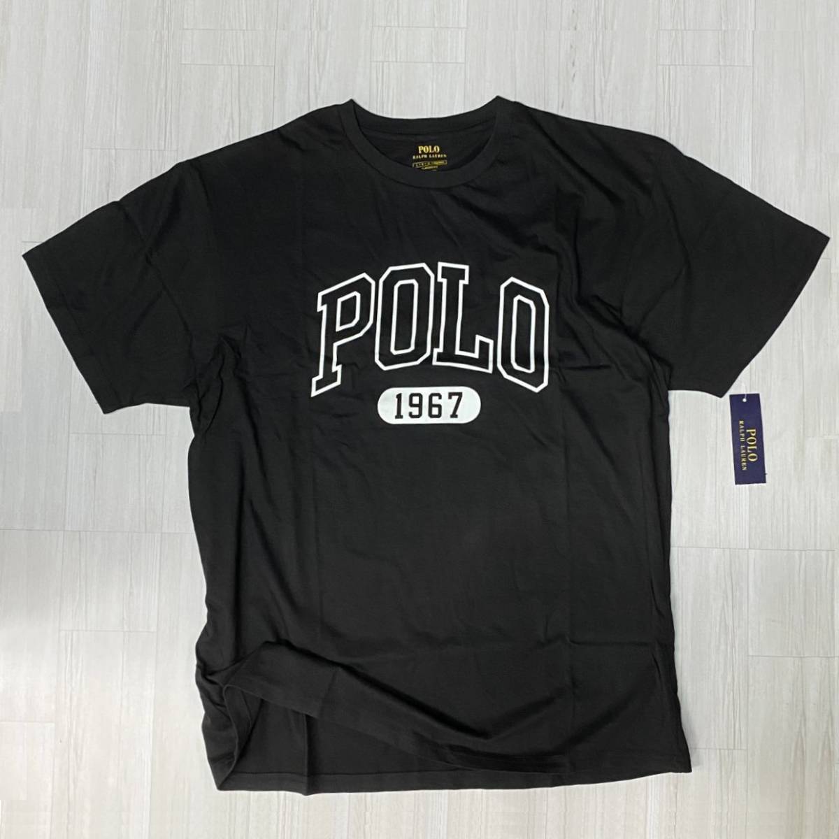 USA正規品【L】 POLO ポロ RALPH LAUREN ラルフローレン est. 半袖 クルーネック Ｔシャツ クラシックフィット 綿100% 黒 (RL3)