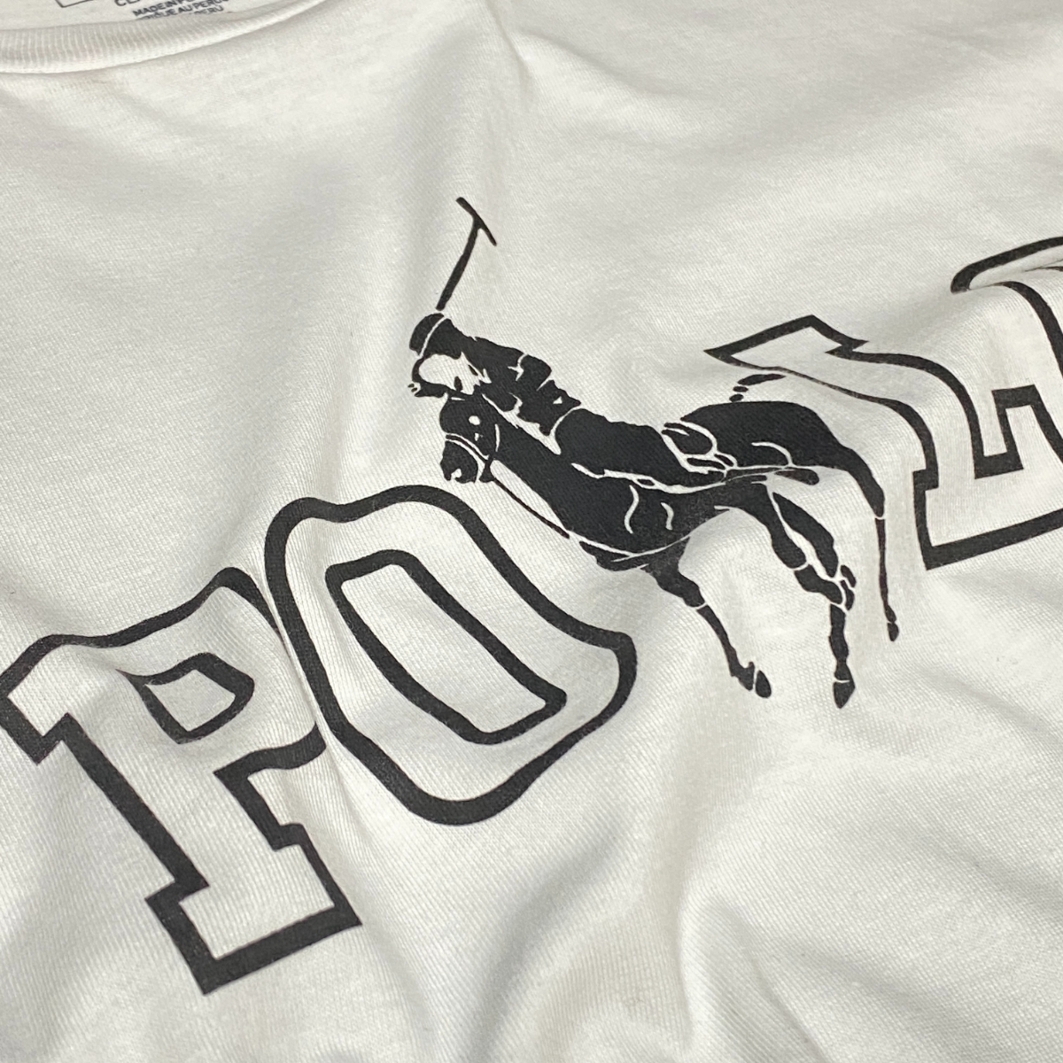 USA正規品 【L】 POLO ポロ RALPH LAUREN ラルフローレン 半袖 クルーネック ビッグポニー Ｔシャツ クラシックフィット 綿100% 白 (RL6)_画像2